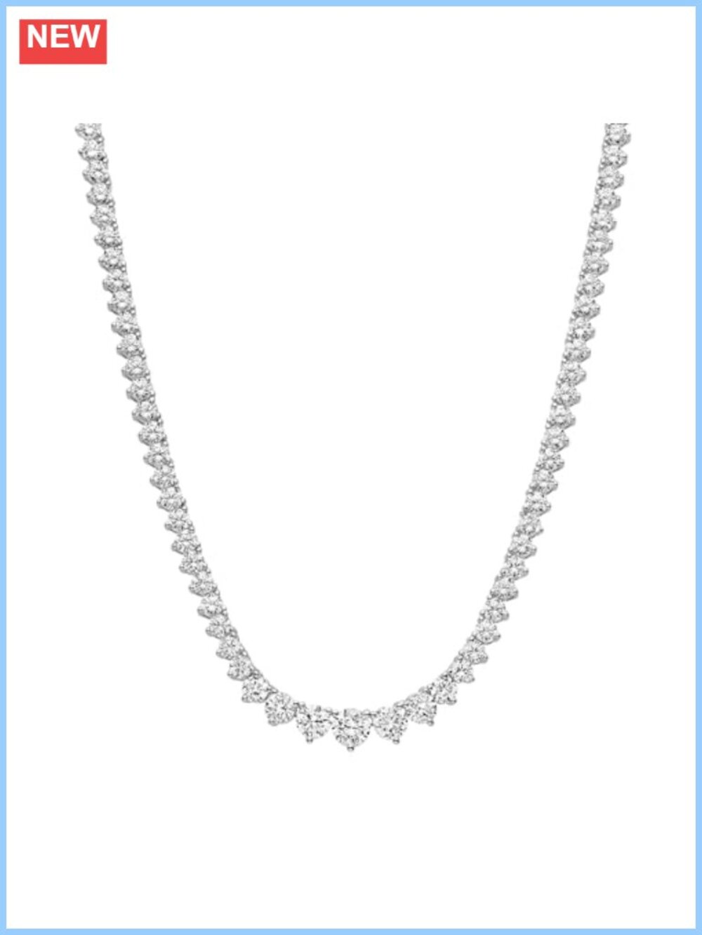 Graduated Tennis Necklace Gold Plated CZ Adjustable 15-18"